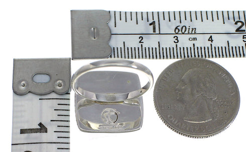 Turquoise Southwestern Sterling Silver Ring Size 8 AX79564